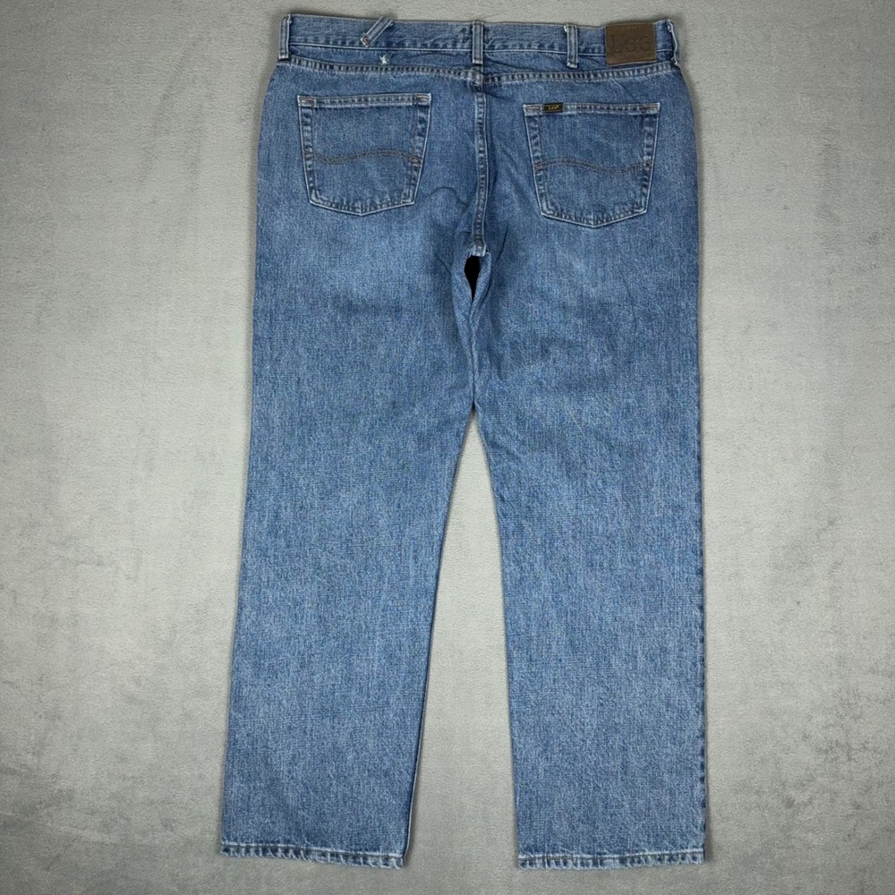 Lee Jeans Mens 40x30 Regular Fit Blue Denim Straight Leg Cotton Casual Work - Picture 2 of 10